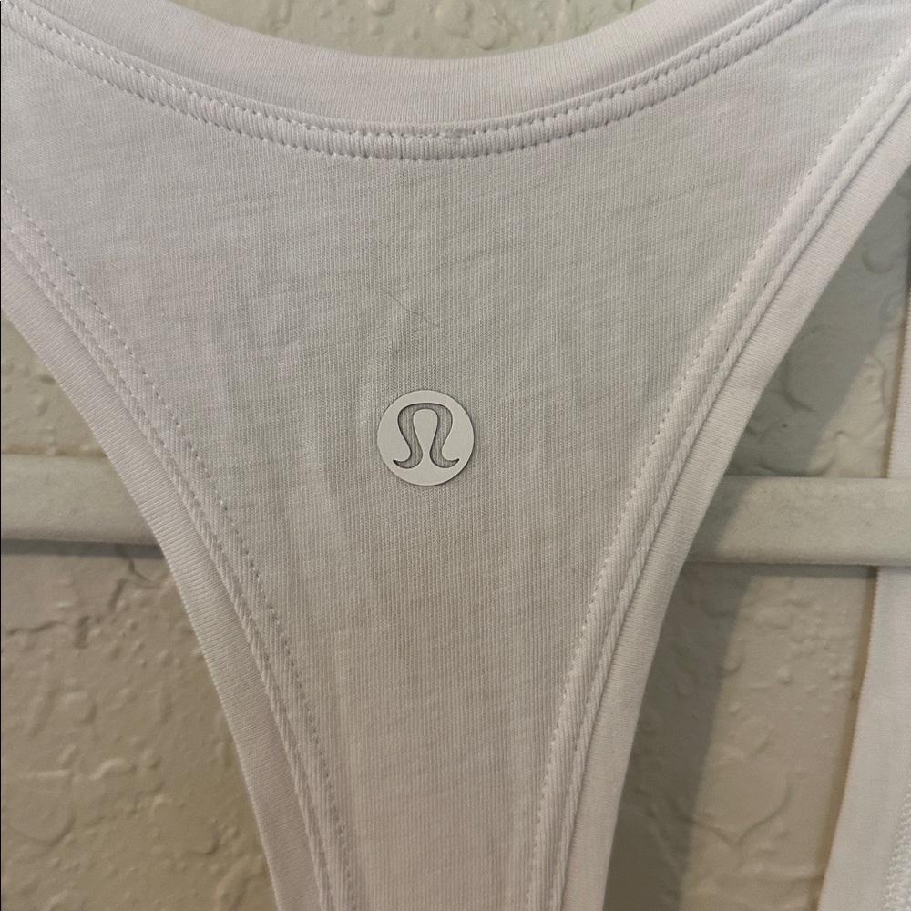 Lululemon White Racerback Tank Top a - Picture 3 of 3